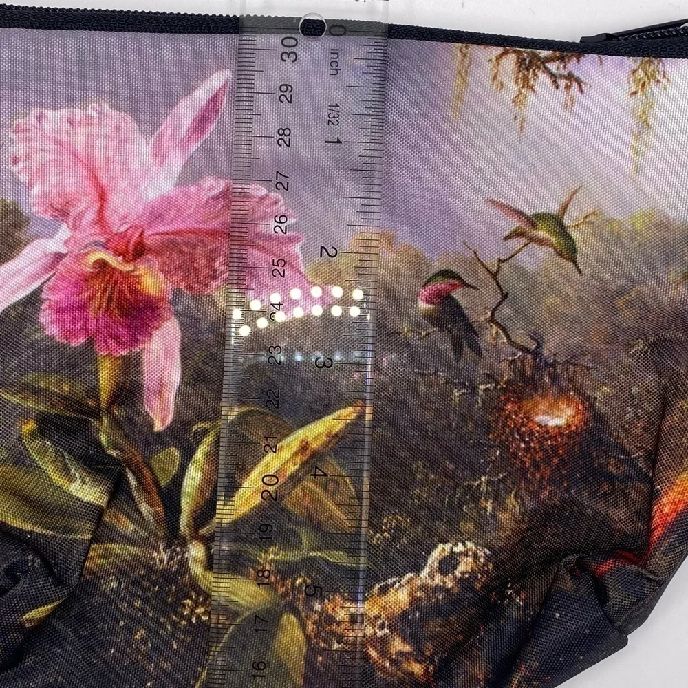 Pink Lily & Hummingbird Cosmetic Bag.